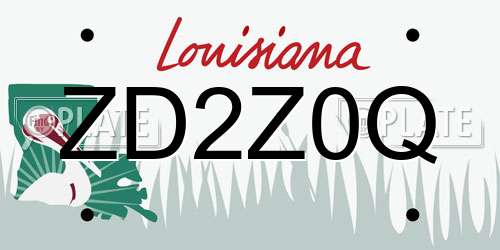ZD2Z0Q Louisiana License Plate