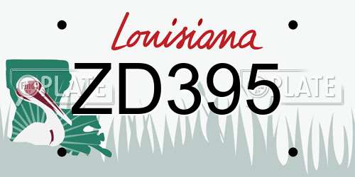 ZD395 Louisiana License Plate