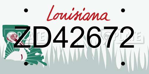 ZD42672 Louisiana License Plate
