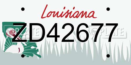 ZD42677 Louisiana License Plate