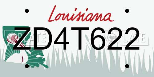 ZD4T622 Louisiana License Plate