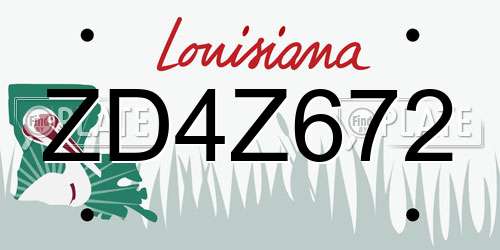 ZD4Z672 Louisiana License Plate