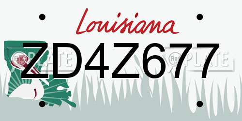 ZD4Z677 Louisiana License Plate