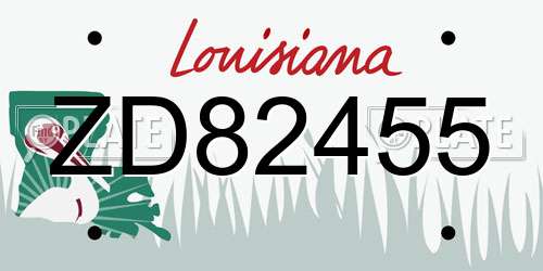 ZD82455 Louisiana License Plate