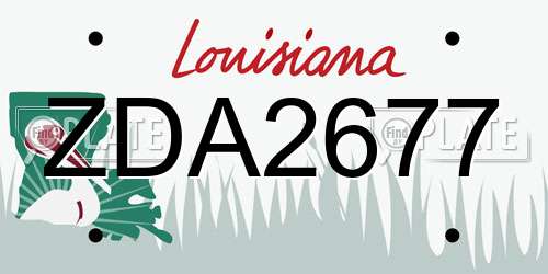 ZDA2677 Louisiana License Plate