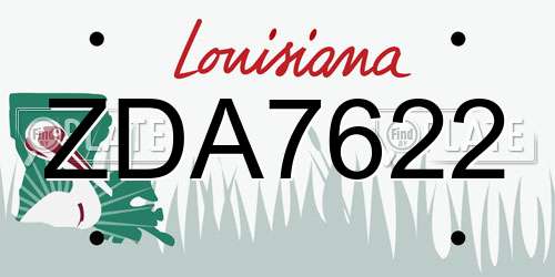 ZDA7622 Louisiana License Plate