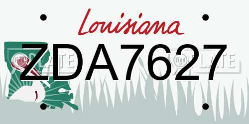 ZDA7627 Louisiana License Plate