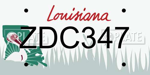 ZDC347 Louisiana License Plate