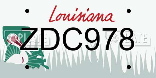 ZDC978 Louisiana License Plate