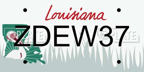 ZDEW37 Louisiana License Plate