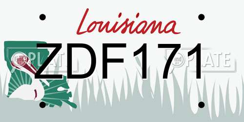 ZDF171 Louisiana License Plate