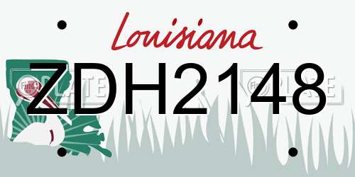 ZDH2148 Louisiana License Plate
