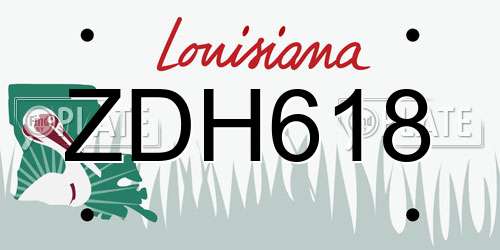 ZDH618 Louisiana License Plate