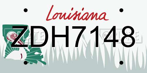 ZDH7148 Louisiana License Plate