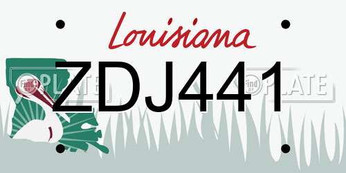 ZDJ441 Louisiana License Plate