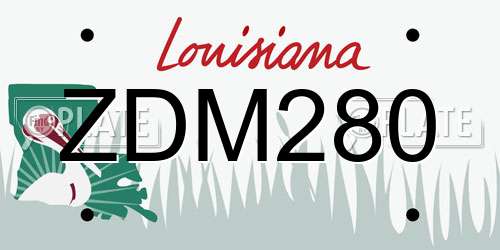 ZDM280 Louisiana License Plate
