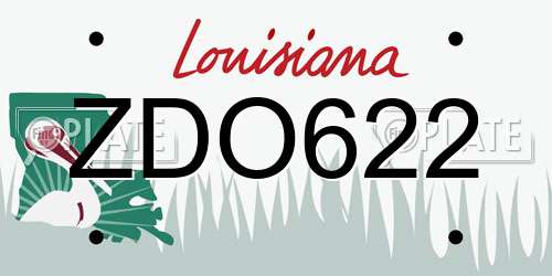 ZDO622 Louisiana License Plate