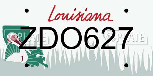 ZDO627 Louisiana License Plate