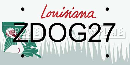 ZDOG27 Louisiana License Plate