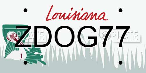 ZDOG77 Louisiana License Plate