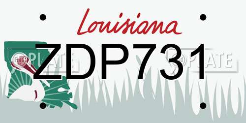 ZDP731 Louisiana License Plate