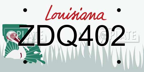 ZDQ402 Louisiana License Plate