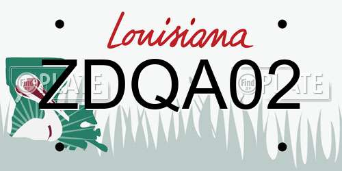 ZDQA02 Louisiana License Plate