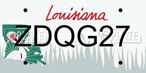 ZDQG27 Louisiana License Plate