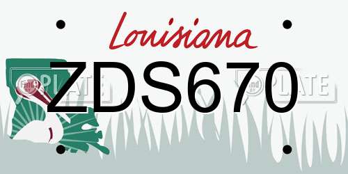 ZDS670 Louisiana License Plate