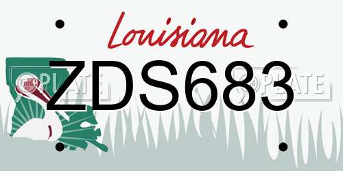 ZDS683 Louisiana License Plate
