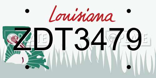 ZDT3479 Louisiana License Plate