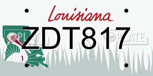 ZDT817 Louisiana License Plate