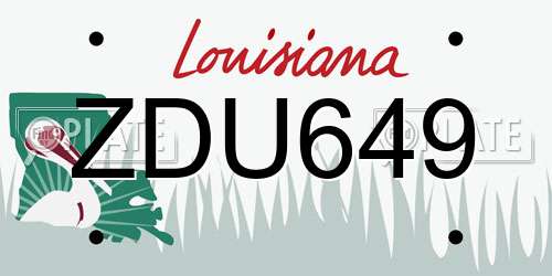 ZDU649 Louisiana License Plate