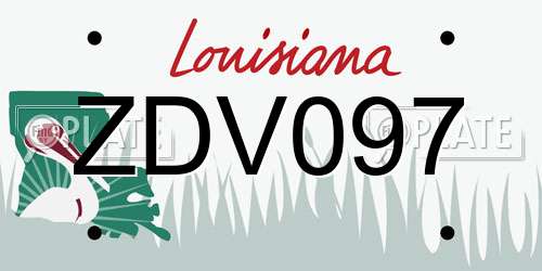 ZDV097 Louisiana License Plate