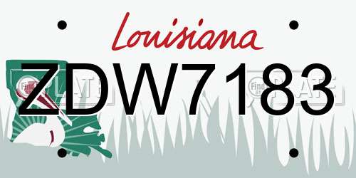 ZDW7183 Louisiana License Plate
