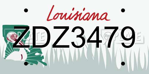 ZDZ3479 Louisiana License Plate