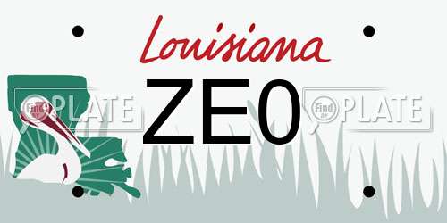 ZE0 Louisiana License Plate
