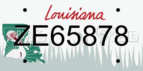 ZE65878 Louisiana License Plate