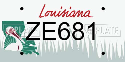 ZE681 Louisiana License Plate