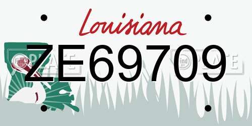 ZE69709 Louisiana License Plate