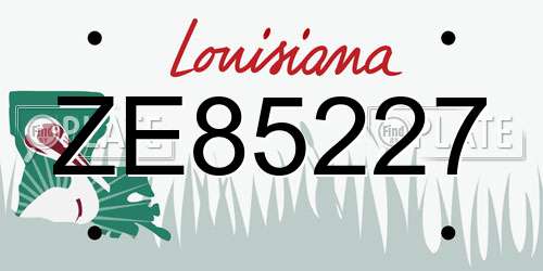 ZE85227 Louisiana License Plate