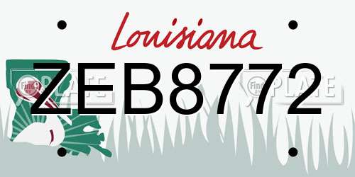 ZEB8772 Louisiana License Plate