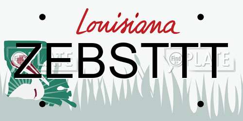 ZEBSTTT Louisiana License Plate