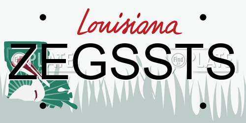 ZEGSSTS Louisiana License Plate