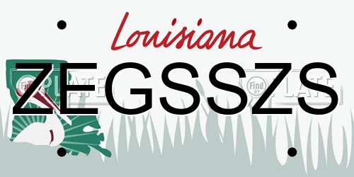 ZEGSSZS Louisiana License Plate