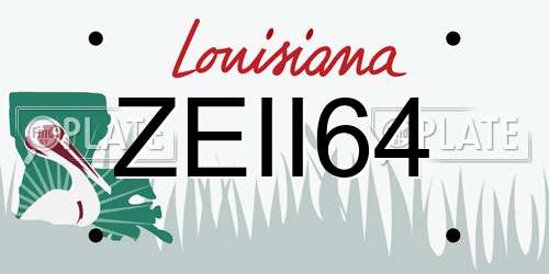 ZEII64 Louisiana License Plate