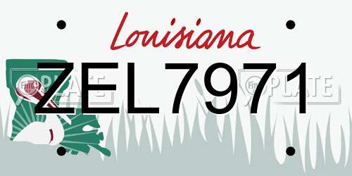 ZEL7971 Louisiana License Plate