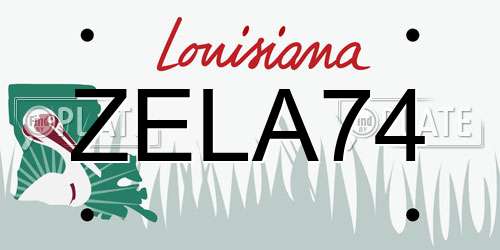 ZELA74 Louisiana License Plate