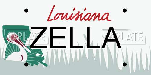 ZELLA Louisiana License Plate