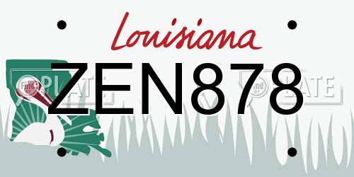 ZEN878 Louisiana License Plate